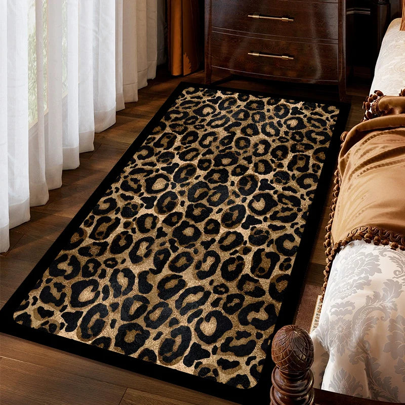 Navak Carpet Exclusive Picks American Leopard Print Stain-Resistant Carpet Bedroom Bedside Rug Corridor Window Floor Mat Home Decoration Summer