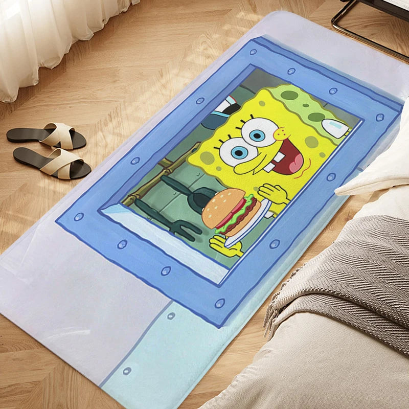 Navak Carpet Sleeping Room Floor Carpet D-SpongeBobs Cute Kitchen Waterproof Bathroom Mat Non-slip Custom Doormat Entrance Door Hallway Rug