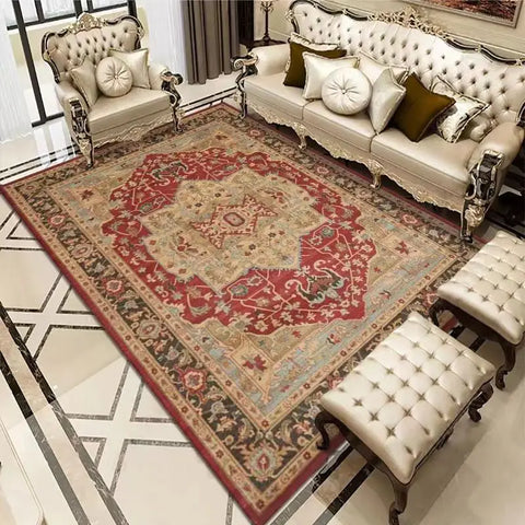 Navak Carpet Bohemian Carpet Nordic Retro Ethnic Style Crystal Velvet Mats Sofa Coffee Table Large Area Covered With Rug