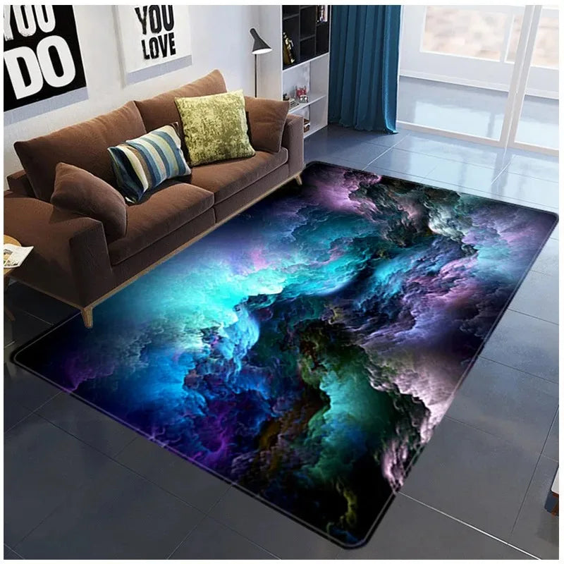 Navak Carpet 3D Galaxy Space Star Carpet Home Bedroom Living Room Decorative Floor Mat Bathroom Room Non-Slip Carpet Door Mat