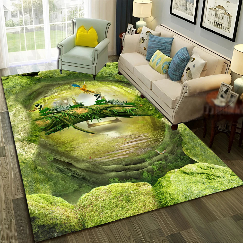 Navak Carpet 3D Illusion Vision Hallucination HD Carpet Rug for Home Living Room Bedroom Sofa Doormat Decor,Child Area Rug Non-slip Floor Mat