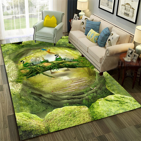 Navak Carpet 3D Illusion Vision Hallucination HD Carpet Rug for Home Living Room Bedroom Sofa Doormat Decor,Child Area Rug Non-slip Floor Mat