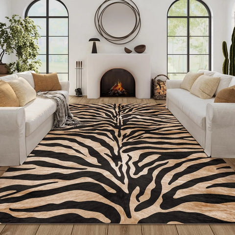 Navak Carpet Living Room Carpet Large Size Bedroom Bedside Floor Mat Machine Washable Carpets Cheetah Leopard Print Retro Home Decoration Rug