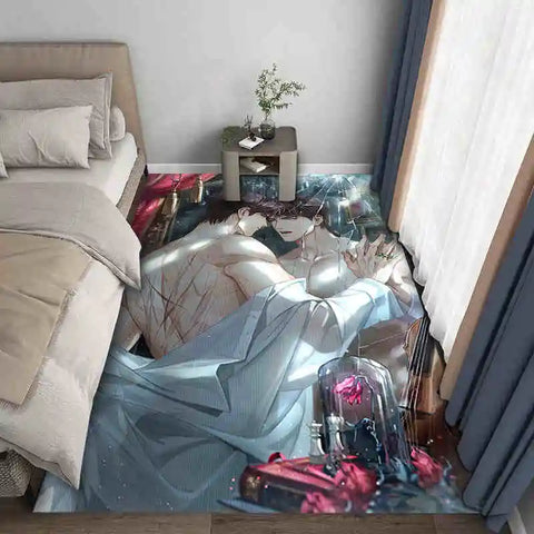Navak Carpet Exclusive Picks Japanese Anime Loop-Pile Rug - Machine Washable Bedside Carpet for Airbnb, Hotel, Cozy Home Decor