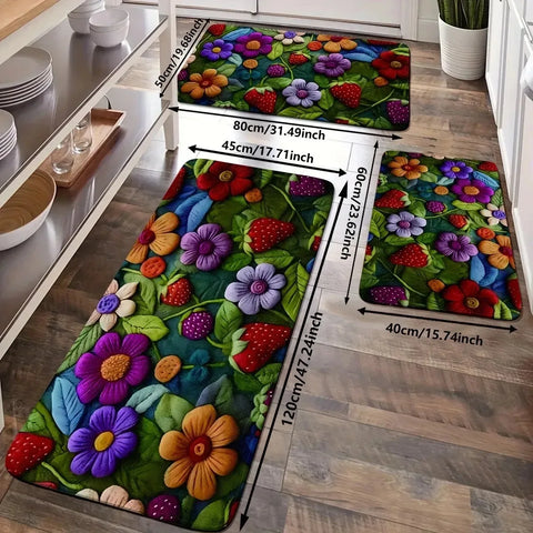 Navak Carpet 1PC 3D pattern Landscape Door Mats Kitchen Rugs Non-Slip Pop design Bathroom Rugs Bath Mat Carpet for Home Sink Laundry Decor