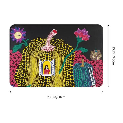 Navak Carpet Custom Yayoi Kusama Abstract Painting Doormat Non-Slip Entrance Bathroom Kitchen Door Floor Mat Garage Rug Carpet Footpad