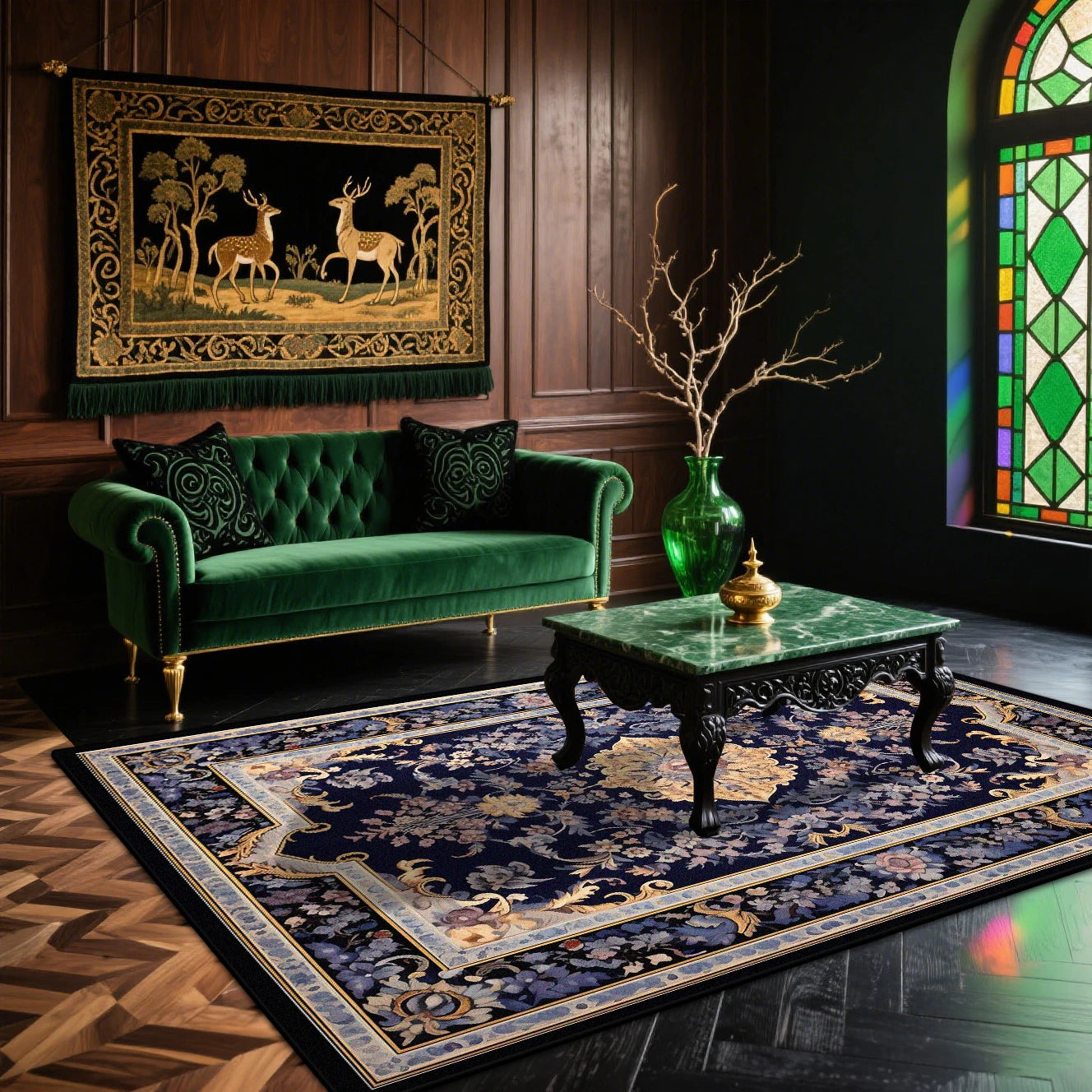 Navak Carpet Persian Luxury Living Room Carpet European Decoration Large Area Coffee Tables Washable Rugs Bedroom Non-slip Soft Mat for Kids