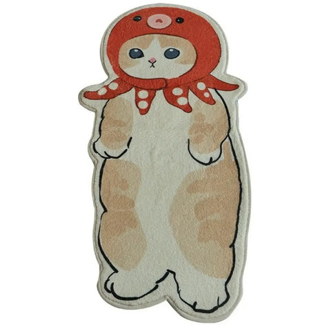 Navak Carpet Cat Imitation Cashmere Rug Bed Blanket Living Room Bedroom Floor Mat Machine Washable Cute Cartoon Bay Window Mat Household Rug