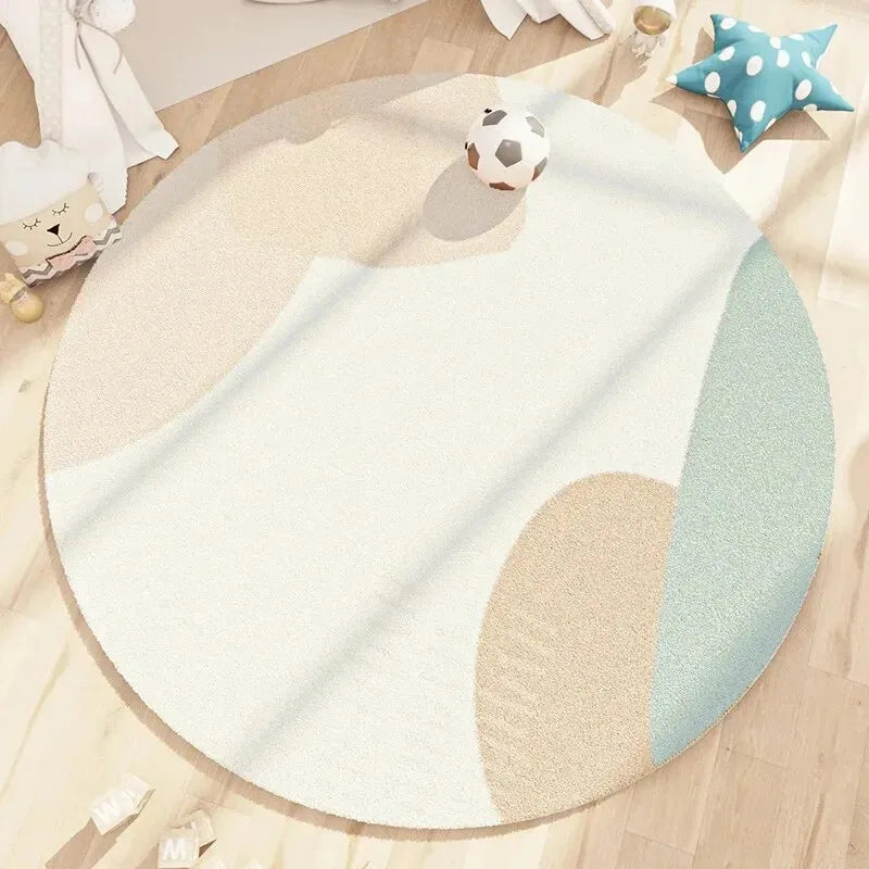 Navak Carpet Exclusive Picks Modern Style Round Living Room Carpet Children's Room Bedroom Crawling Mat Non-slip Bed Blanket Thick Washable Mat