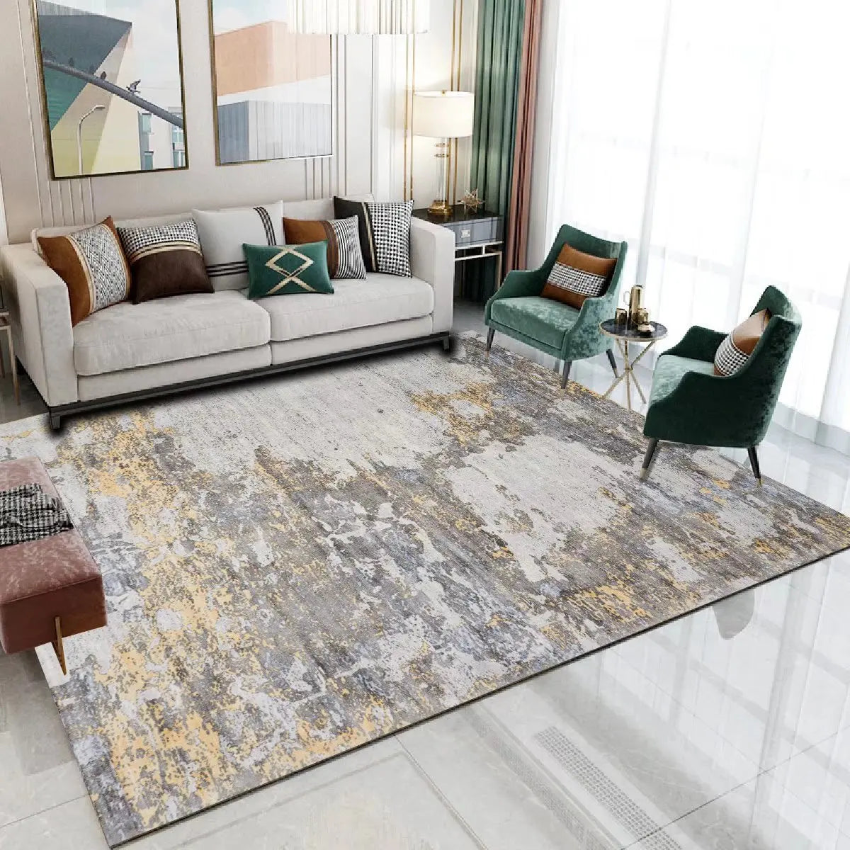 Navak Carpet Nordic Luxury Living Room Carpets Short Plush Flannel Bedroom Floor Rugs Room Decor Large Area Sofa Coffee Table Mat 160x200cm
