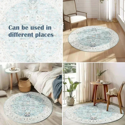 Navak Carpet Daily Picks Dragon-Ball Anime Round Carpet Non-Slip Floor Mat for Living Room Bedroom Circle Rugs Machine Washable Round Carpet Decor