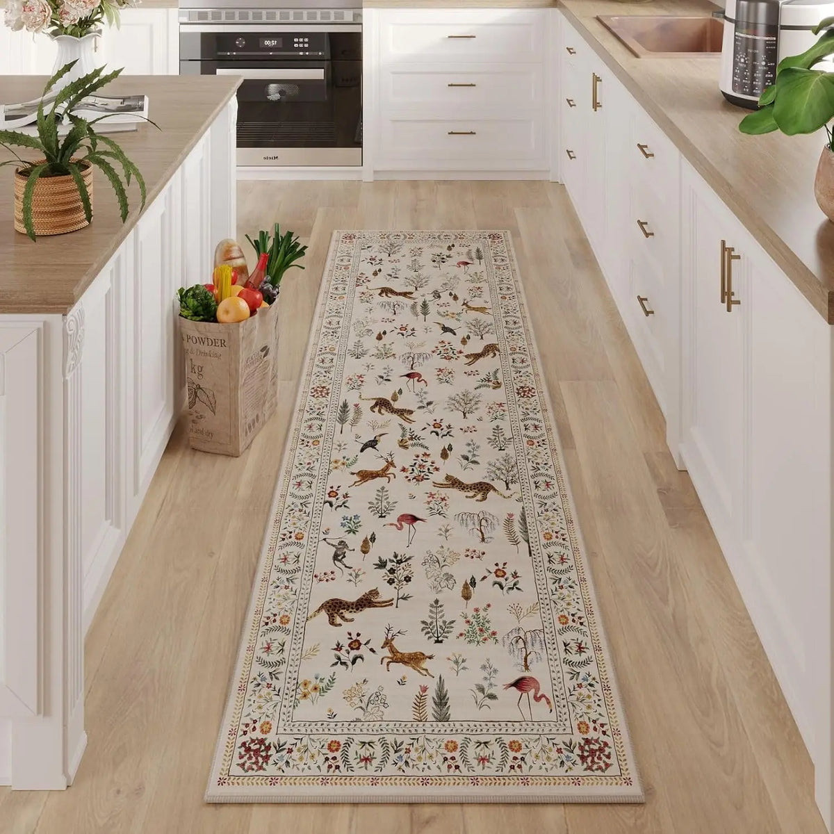 Navak Carpet Exclusive Picks Runner Rug for Kitchen Non Slip Washable Rugs with Rubber Backing Soft Floral Animal Carpet Runner for Kitchen Home Decor