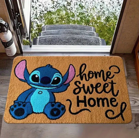 Navak Carpet 1pc Stitch The Movie Welcome Doormat Non-Slip Vibrant Floral Design Machine Washable Easy Clean Home Decoration Children Carpet