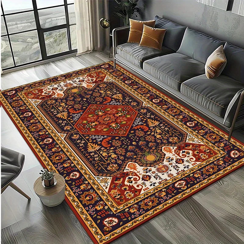 Navak Carpet Crystal Velvet Luxury Bohemian Persian Style Carpet | Polyester Material, Non-slip Bedroom Living Room Decorative Floor Mat