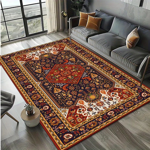 Navak Carpet Crystal Velvet Luxury Bohemian Persian Style Carpet | Polyester Material, Non-slip Bedroom Living Room Decorative Floor Mat
