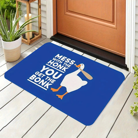 Navak Carpet Goose Game Style Non-Slip Polyester Doormat - "Mess with The Honk" Bath and Living Room Rug, Indoor/Outdoor Entryway Mat