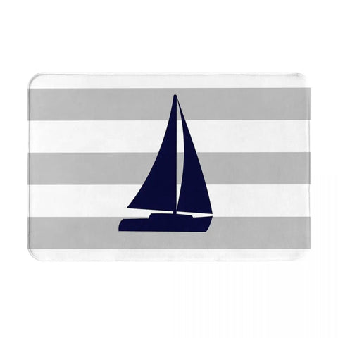 Navak Carpet Anchor Nautical White & Navy Anti-slip Doormat Floor Mat Cushion Carpet Rug for Kitchen Entrance Home Bathroom Living room Mats