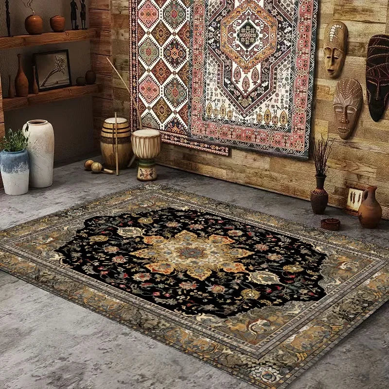 Navak Carpet Persian American Retro Carpet Large Area Living Room Decoration Home Ethnic Style Bedroom Rug Cloakroom Lounge Soft Mat Washable