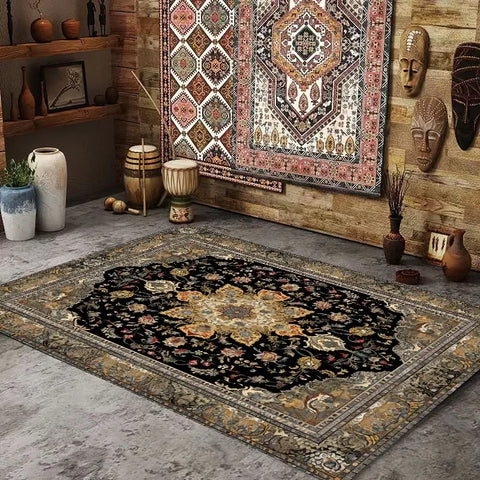 Navak Carpet Persian American Retro Carpet Large Area Living Room Decoration Home Ethnic Style Bedroom Rug Cloakroom Lounge Soft Mat Washable