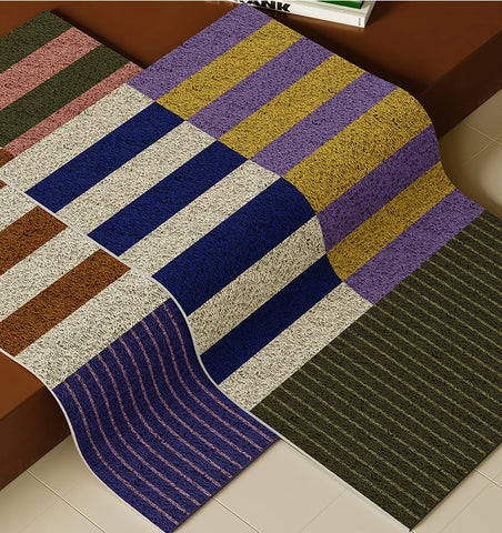 Navak Carpet PVC Grids Floor Anti Slip Pad Aesthetic Home Room Decor Geometric Bathroom Mat Soft Rug Bedroom Carpet Doormat