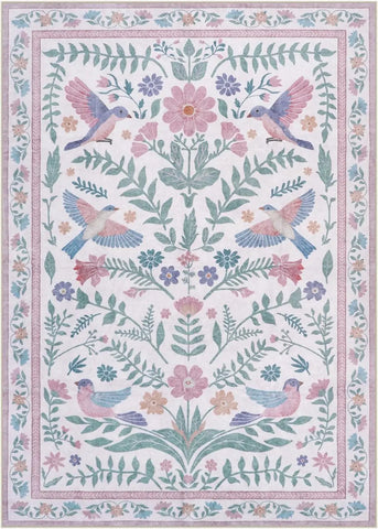 Navak Carpet Elegant Boho Purple Floral Bird-printed Carpet HOME Decor Living Room Sofa Rug Bedroom Bedside Soft Rug Kitchen Dining Floormat