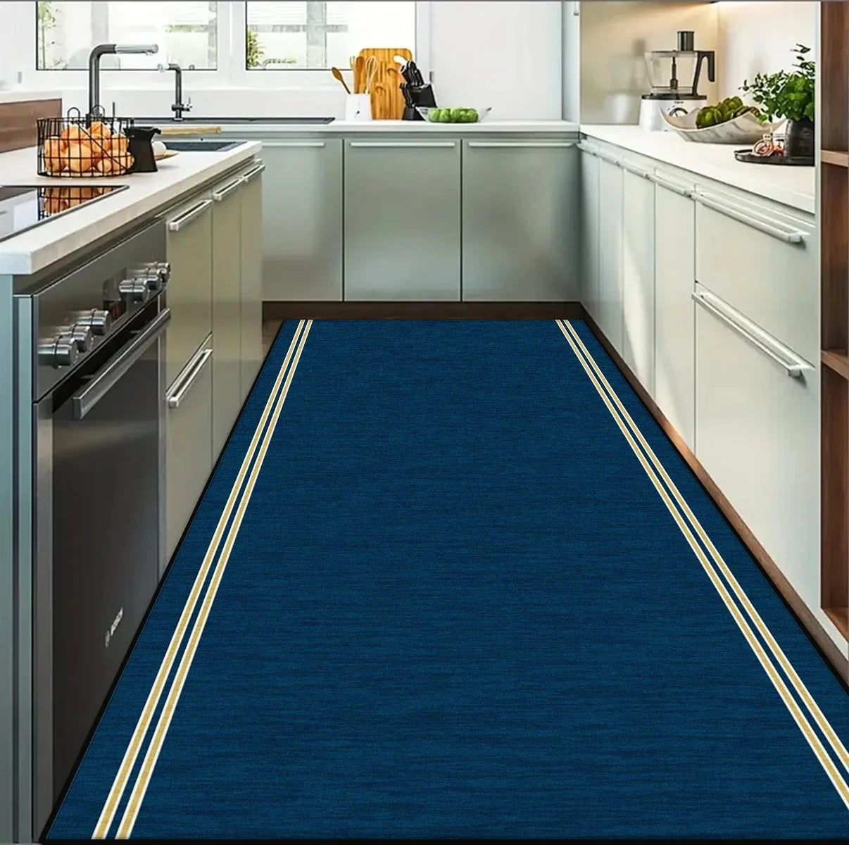 Navak Carpet Modern Geometric Corridor Carpet Kitchen Decor Non-slip Runner Rugs Bathroom Passageway Entrance Door Mat Hotel Lobby Long Rugs