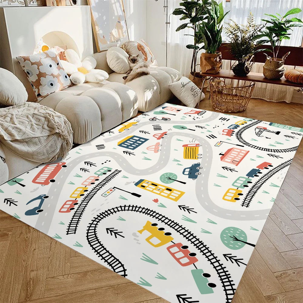 Navak Carpet Kids Play Mat Non-Slip Flannel Carpets for Children's Room Home Living Room Bedroom Kitchen Rug Machine Washable Floor Mat