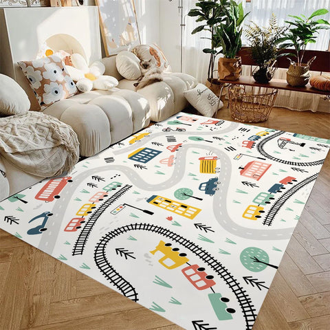 Navak Carpet Kids Play Mat Non-Slip Flannel Carpets for Children's Room Home Living Room Bedroom Kitchen Rug Machine Washable Floor Mat