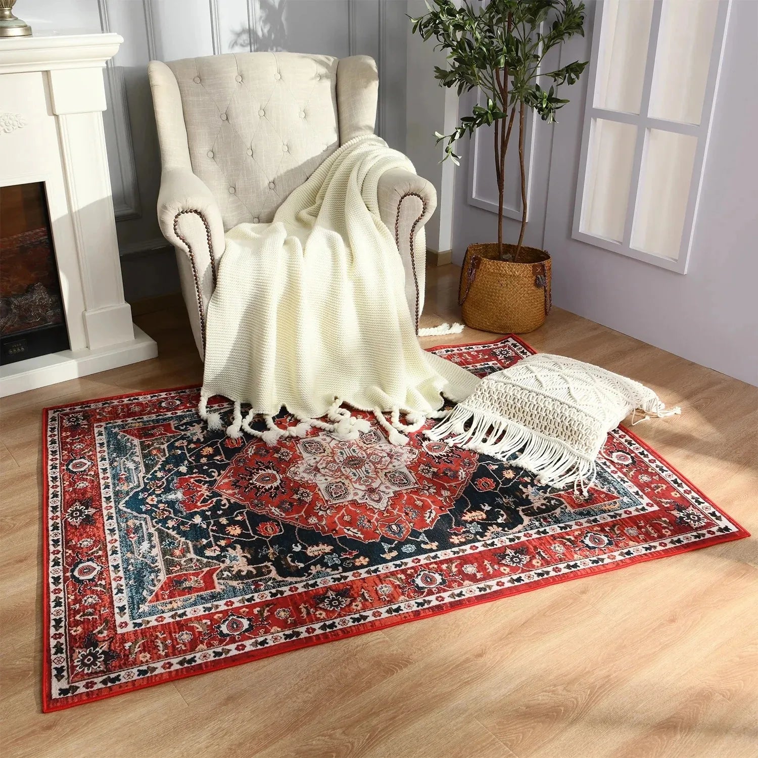 Navak Carpet Turkish Persian Rug for Retro Ethnic Living Room and Bedroom Large Area Decor