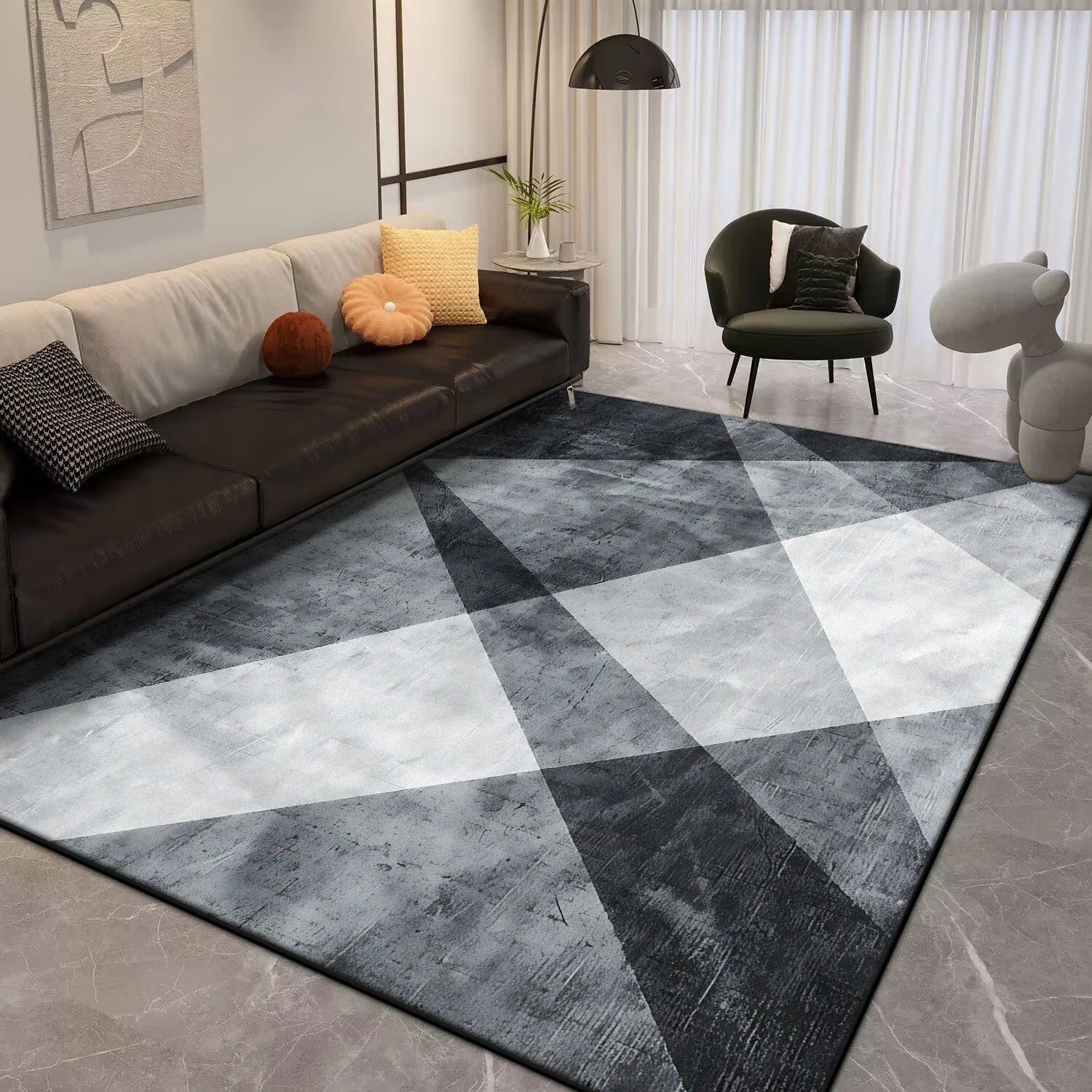 Navak Carpet Modern Geometric Carpet Living Room Luxury 160x230 Large Area Rugs for Bedroom Decoration Soft Non-slip Floor Mat for Kids Room