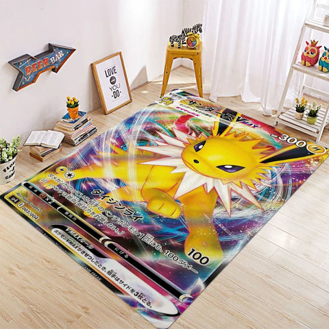 Navak Carpet Daily Picks Pikachu Charizard Gengar Card Game Themed Rug for Bedroom Floor Mat Living Room E Sports Zone Stylish Decor Welcome Rug