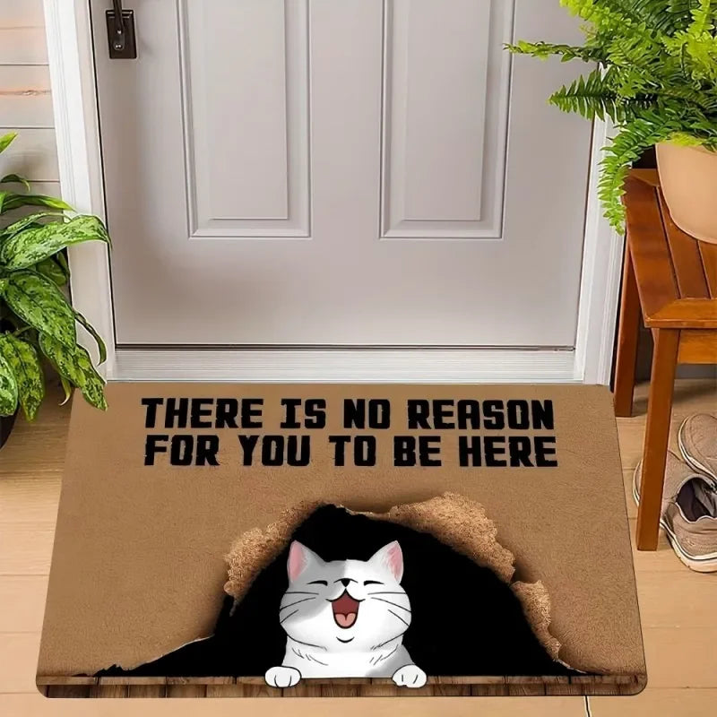 Navak Carpet Cute Cats Print Welcome Doormat Non-Slip Machine Washable Carpet for Living Room Bedroom Bathroom Kitchen and Laundry Rug