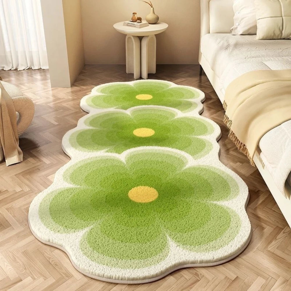 Navak Carpet Exclusive Picks Rug For Bedroom Strip Flannel Bed Carpet Ins Flowers Fresh Bedroom Bay Window Dirt Resistant Cool Blanket