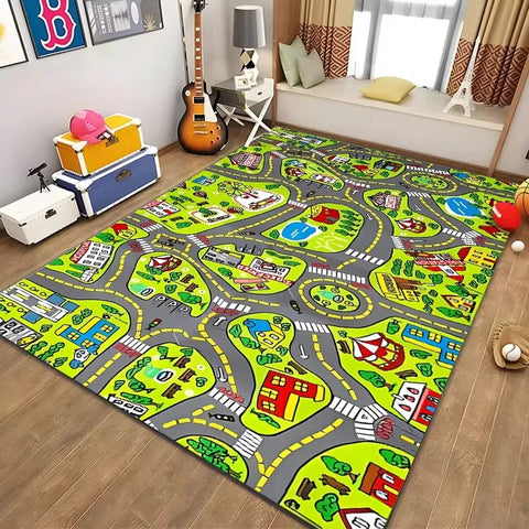 Navak Carpet Children’s Educational City Life Playmat Rug Road Traffic System Carpet for Bedroom Playroom Fun Learning Floor Mat Safe Kids