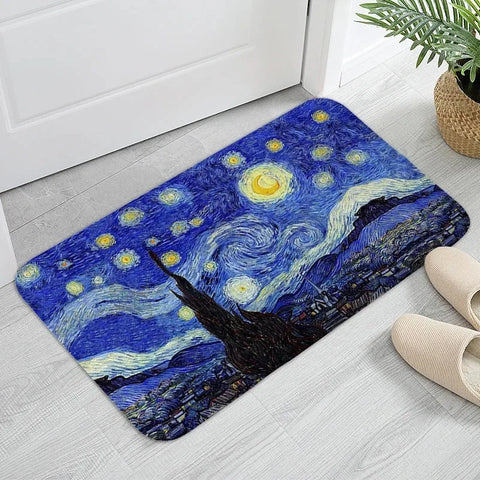Navak Carpet MINOSO Van Gogh Art Door Mat Oil Painting Style Carpet Floor Mat Welcome Mat Door Mat Entrance Kitchen Rug Outdoor Rug Anime Rug