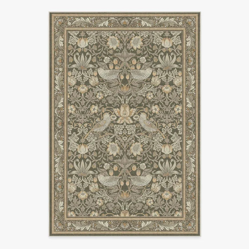 Navak Carpet Living Room Carpet Large Size Bedroom Bedside Floor Mat Machine Washable Carpets Spring Flowers Plant Retro Home Decoration Rug