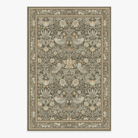 Navak Carpet Living Room Carpet Large Size Bedroom Bedside Floor Mat Machine Washable Carpets Spring Flowers Plant Retro Home Decoration Rug