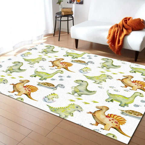 Navak Carpet Cartoon Dinosaur Area Rugs Dino Carpet Non Slip Dinosaur Floor Mat for Playroom Classroom Kidroom Decor Children's Crawling Mat