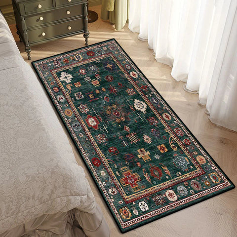 Navak Carpet Persian Retro Rugs for Living Room Christma Decoration Home Sofa Area Plush Carpet Bedroom Bedside Non-slip Washable Foot Mat