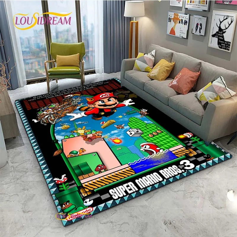 Navak Carpet Mario Cartoon Anime Carpet for Living Room Bedroom Cute Rugs Table Kitchen Door Kids Un-slip Floor Mats Alfombra Birthday gift