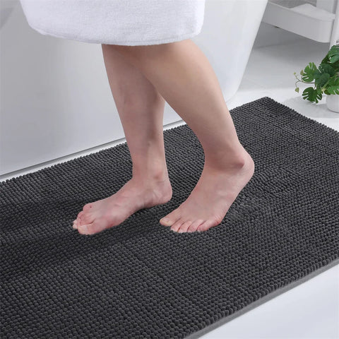 Navak Carpet Olanly Chenille Bathroom Rug Extra Soft Shaggy Bath Mat Non-Slip Bathroom Floor Mat Water Absorbent Plush Microfiber Rugs Shower