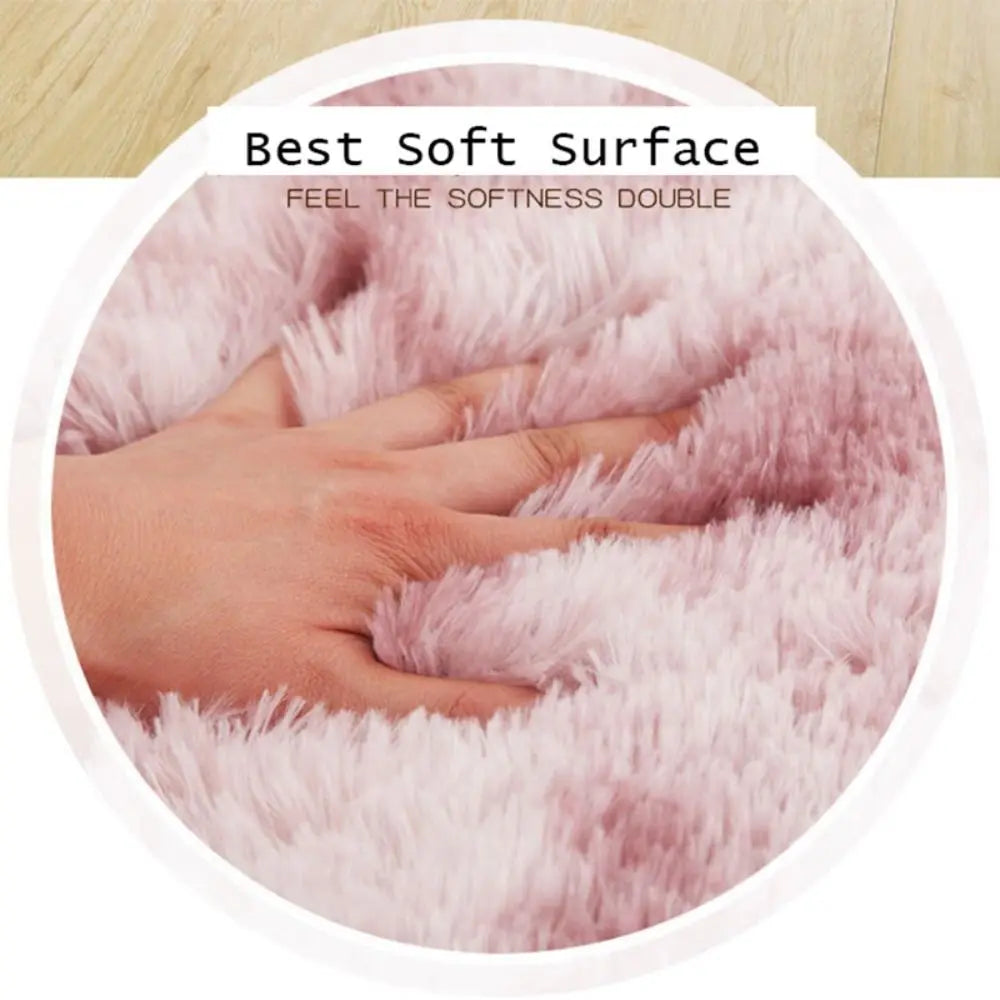 Navak Carpet Tie-dyed New Non Slip Imitation Wool Long Hair Carpet Floor Protection Bedroom Mats Faux Fur Sheepskin Rug Soft Rugs