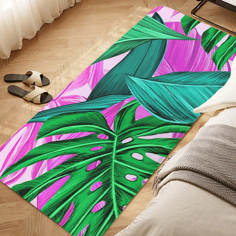 Navak Carpet Tropical Leaf Pattern Bedroom Rug Balcony Hallway Bathroom Foot Mat Entrance Door Doormat Living Room Kitchen Floor Carpet