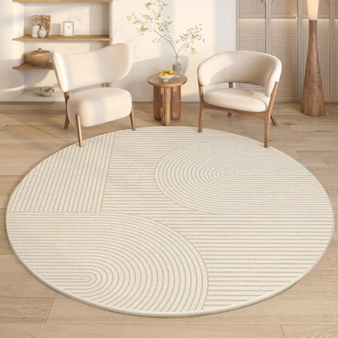 Navak Carpet Modern Style Rugs for Bedroom Minimalist Living Room Decoration Round Anti-slip Carpet Soft Bedside Floor Mat Washable Study Rug