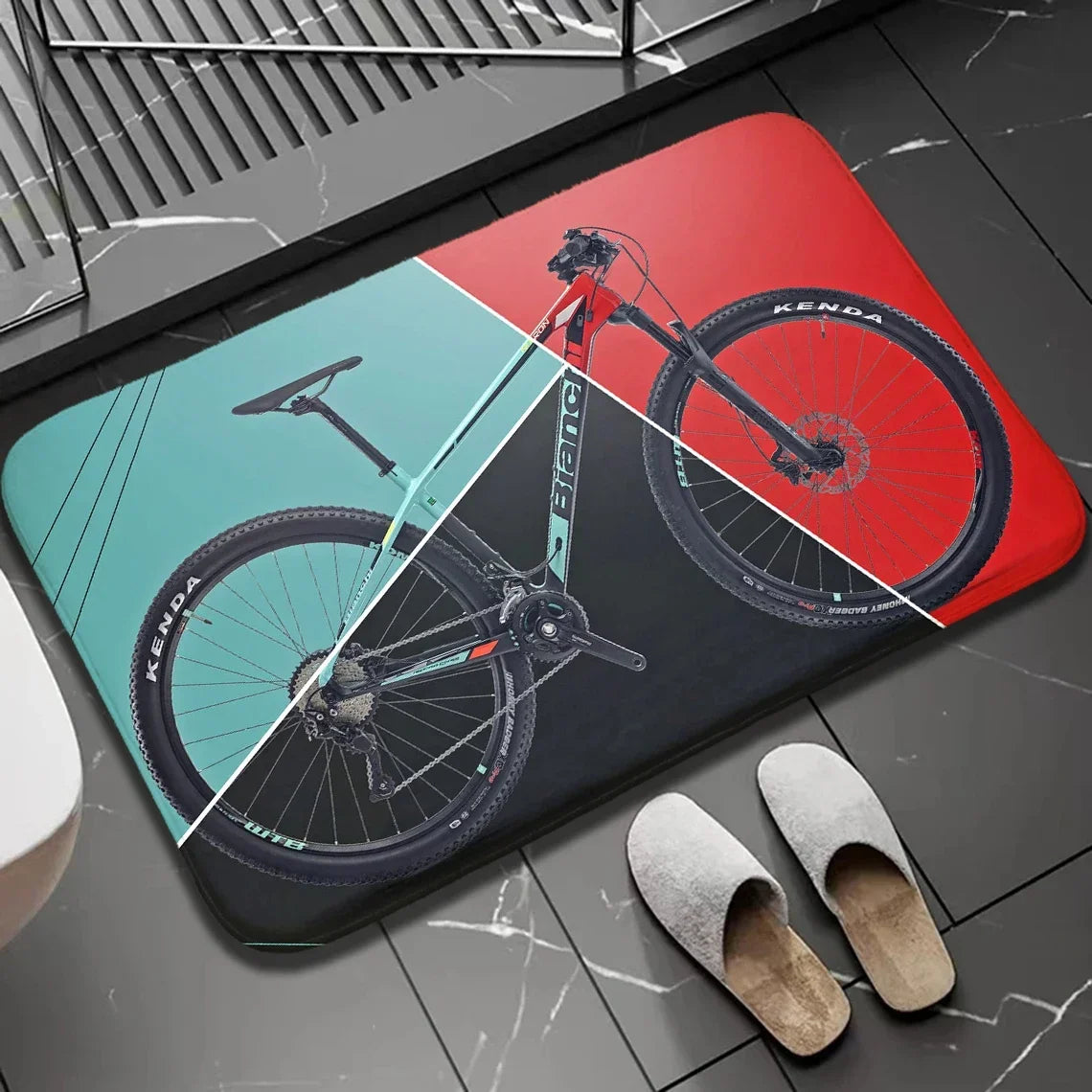 Navak Carpet 1Pc Bikers Indoor Outdoor Doormat Non Slip Bike Print Home Decor Carpet For Kitchen Bedroom Bath Foot Rugs Washabel Floor Mat