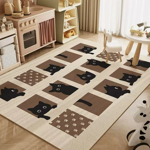 Navak Carpet Exclusive Picks rystal Pile Carpet Room Bedroom Cartoon World Map Underwater World Space Rug Washable Non-slip Carpet Children's Playmat