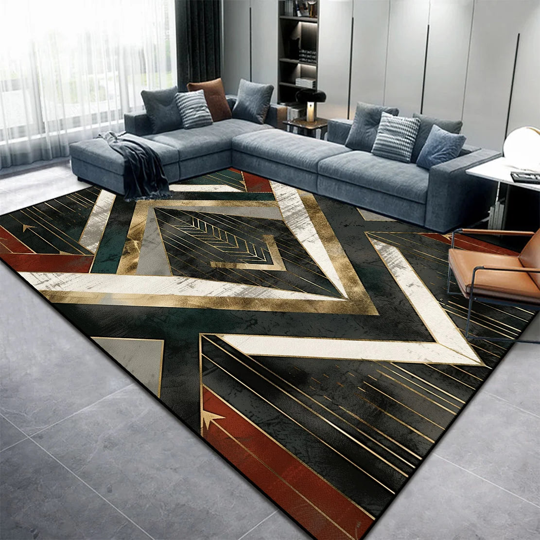 Navak Carpet Modern Abstract Living Room Carpet – Washable Area Rug for Bedroom, Lounge & Coffee Table, Home Decor Floor Mat