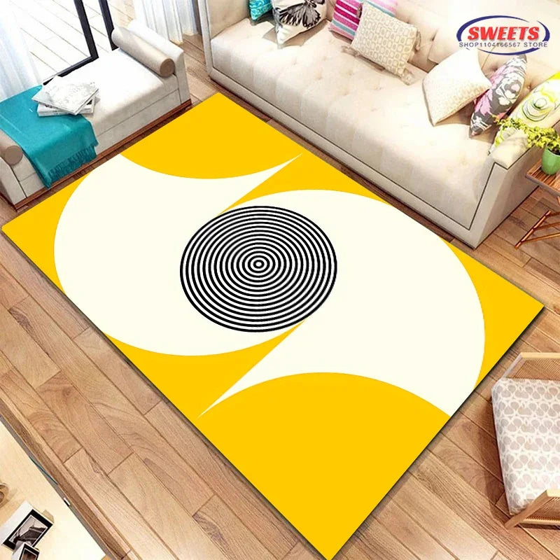 Navak Carpet 3D HD Nordic Style Minimalist Geometric Pattern Carpet for Living Room Bedroom Anti-slip Rug Sofa Doormat Home Decor Durable Mat