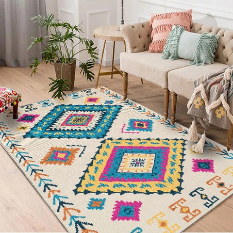 Navak Carpet Crystal velvet carpetBohemian Pattern Decorative Living Room Carpet Tribal Style Moroccan Luxury Persian Bedroom Rug Geometric A