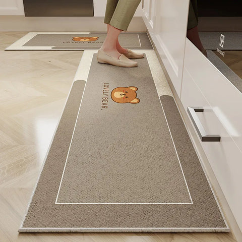 Navak Carpet Exclusive Picks 1/2PC Cartoon Easy To Manage Kitchen Floor Mat Home Long Crystal Velvet Carpet Dirt Resistant and Non-Slip Floor Mat
